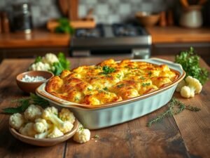Receita Low Carb de Couve-flor Gratinada com Queijo e Ervas