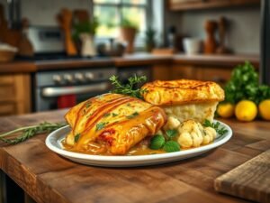Frango ao Molho de Mostarda com Couve-Flor Gratinada