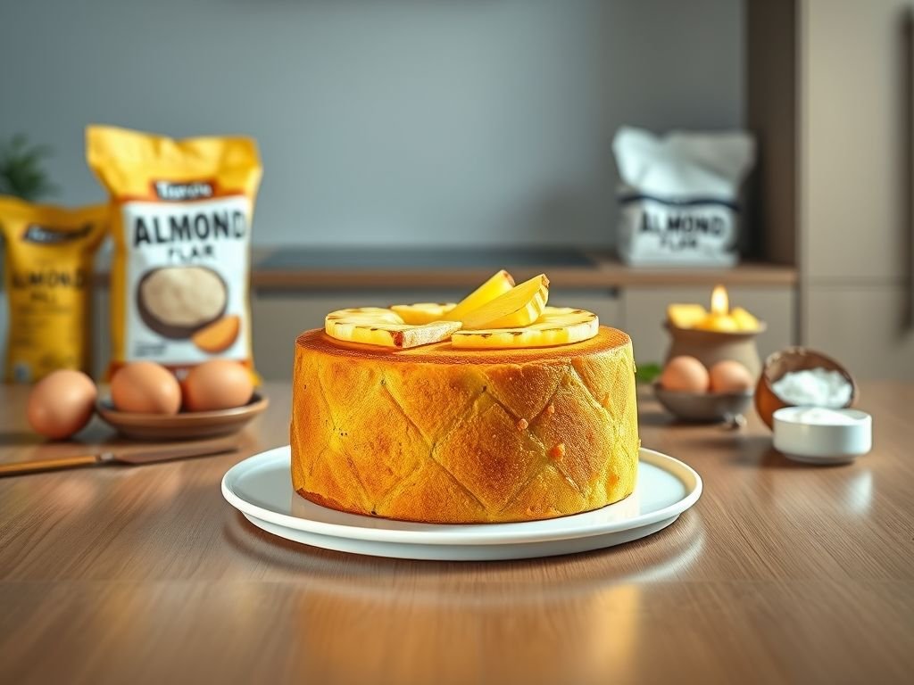 Bolo de abacaxi low carb