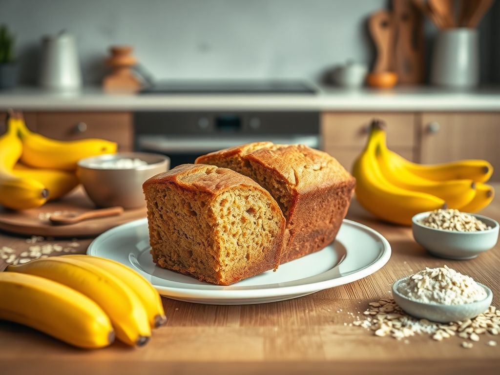 Bolo de banana low carb com farinha de aveia