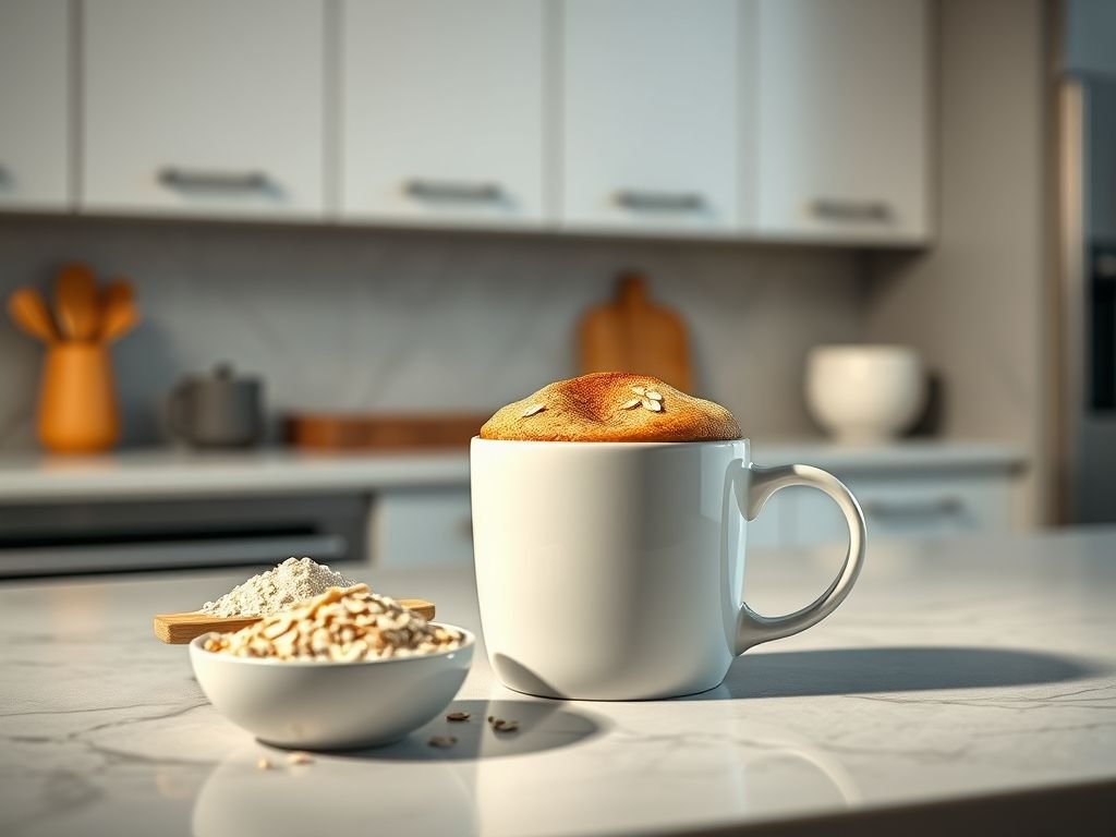 Bolo de caneca low carb com farinha de aveia