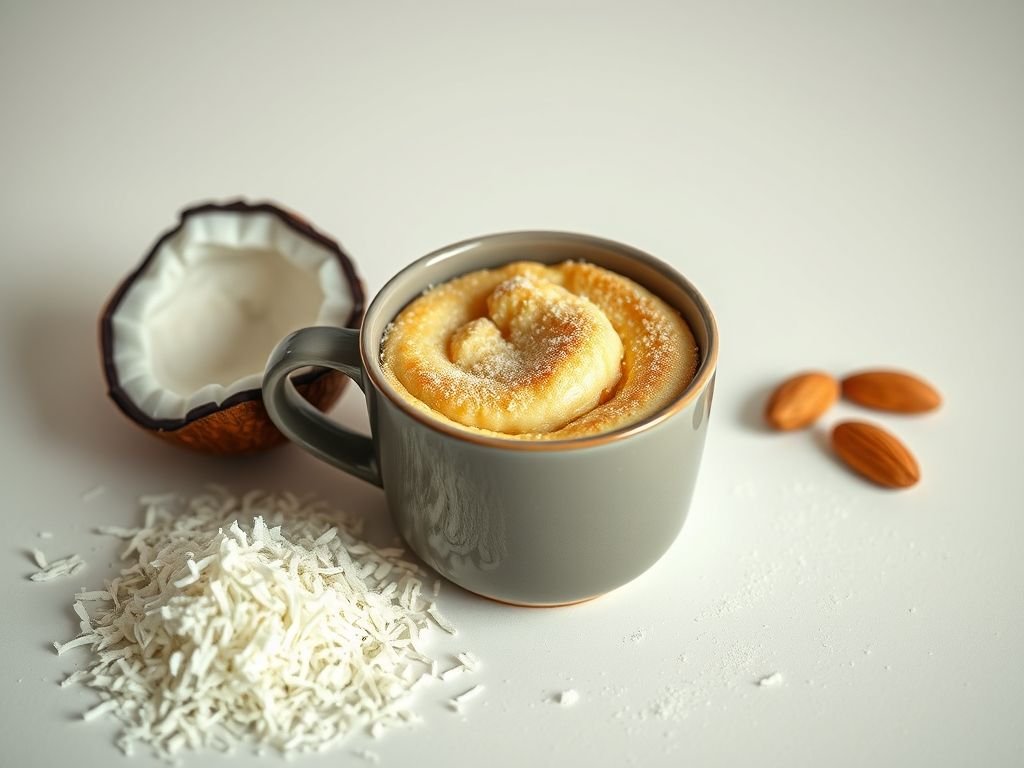 Bolo de caneca low carb com farinha de coco