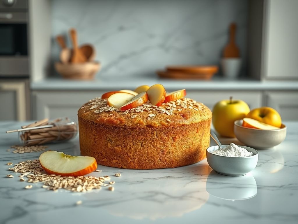 Bolo de maçã com aveia low carb