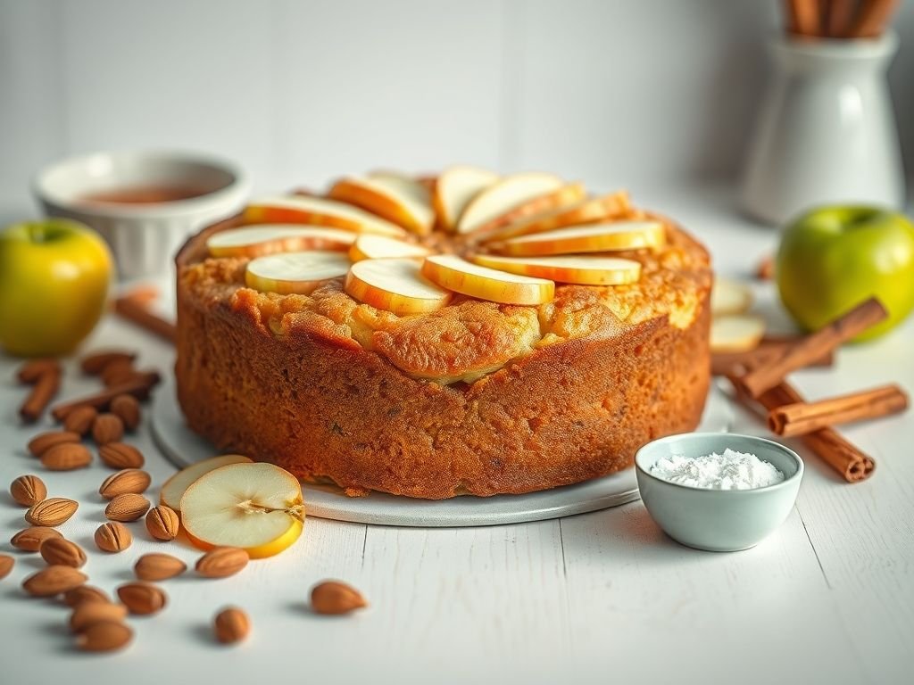 Bolo low carb de maçã