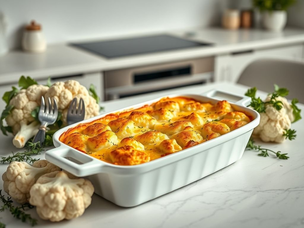Couve flor gratinado low carb