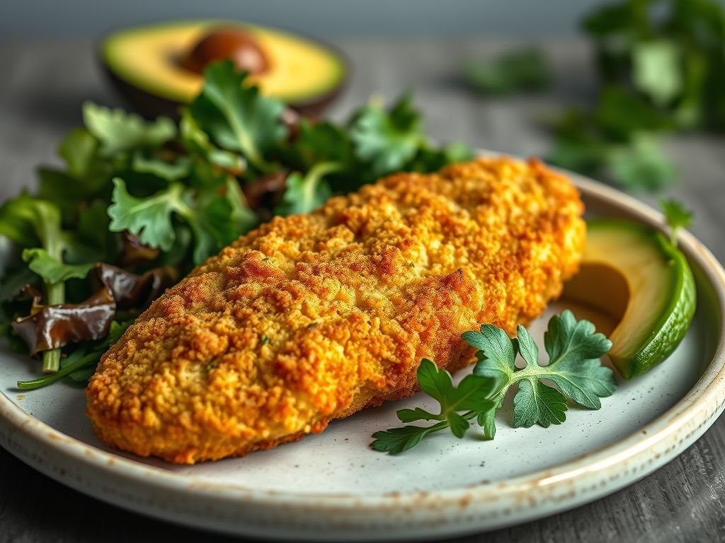 Frango empanado low carb