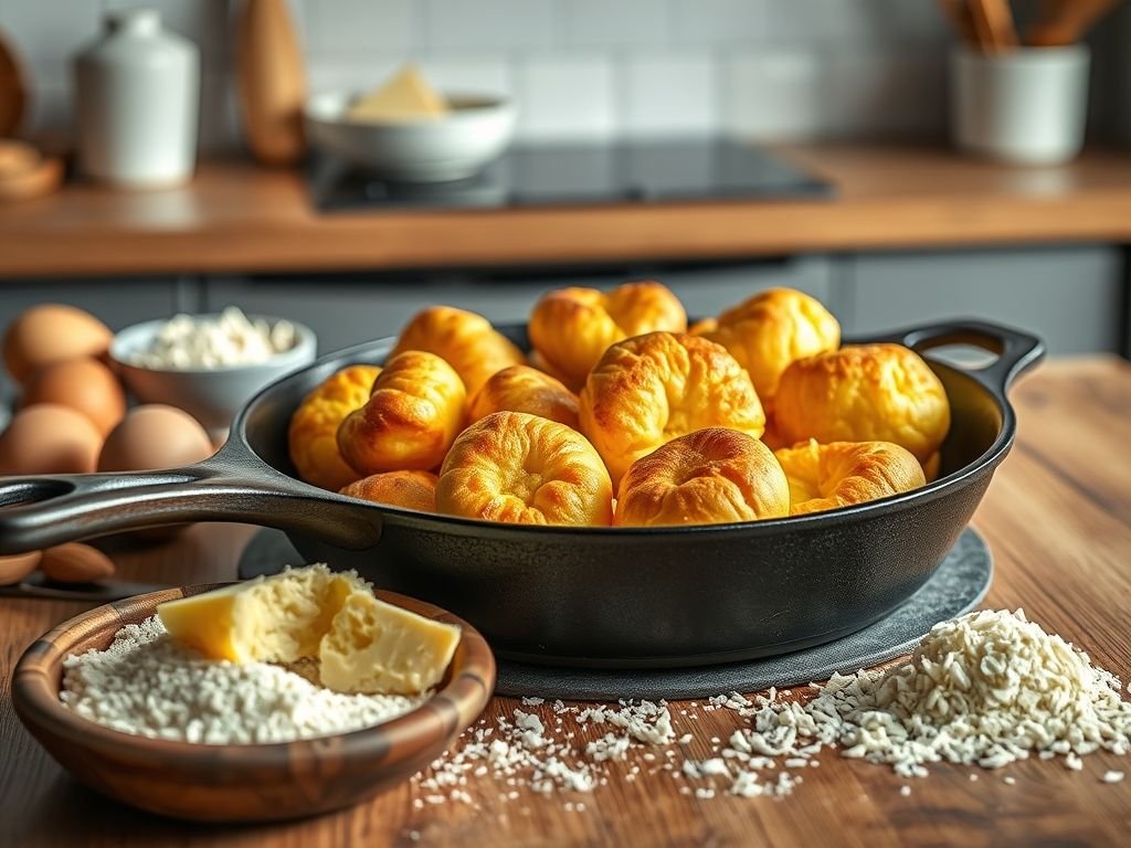 Pão de queijo low carb frigideira
