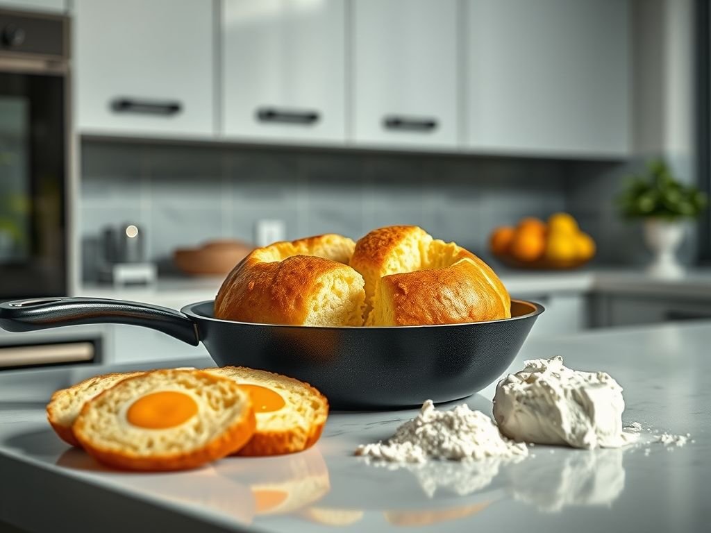 Pão low carb de frigideira 3 ingredientes