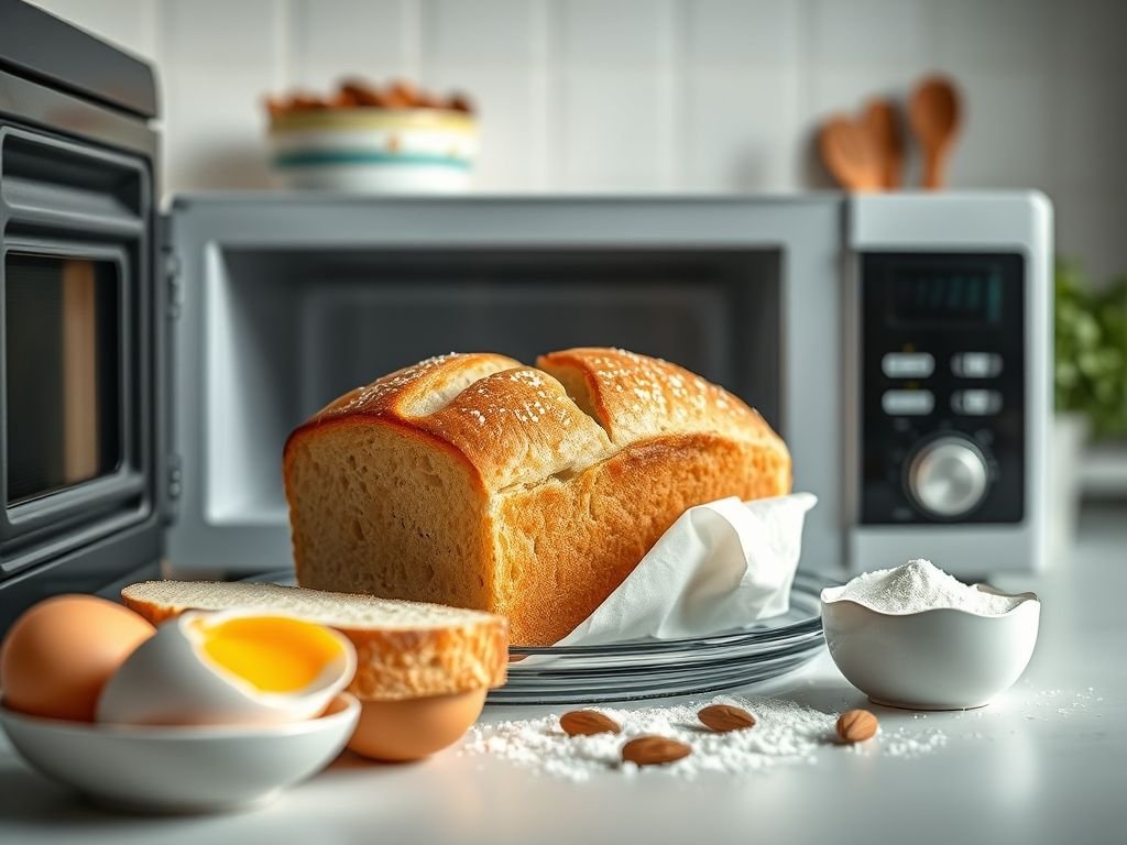 Pão low carb microondas 3 ingredientes