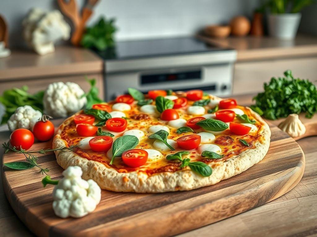 Pizza low carb couve flor