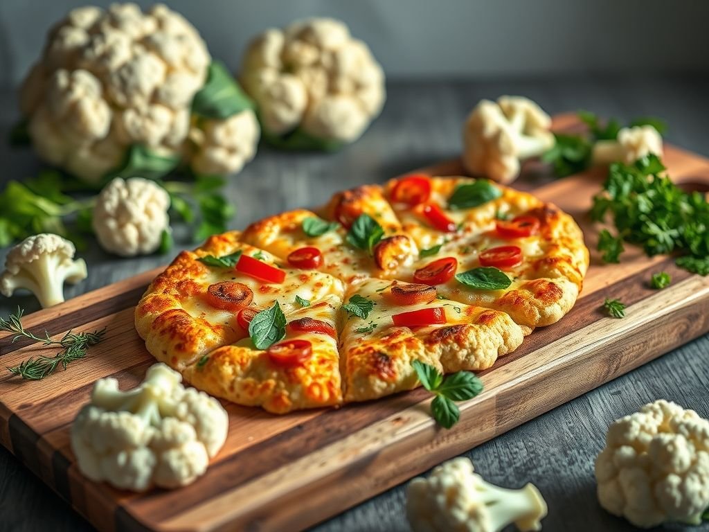 Pizza low carb de couve flor