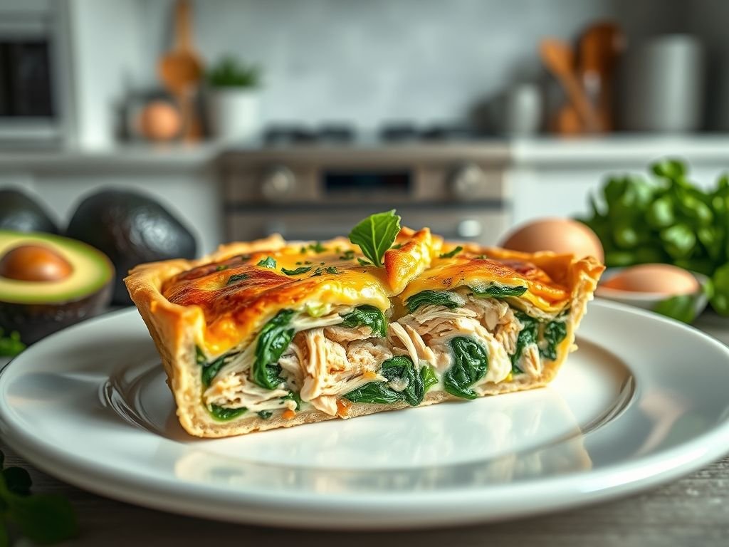 Quiche low carb de frango