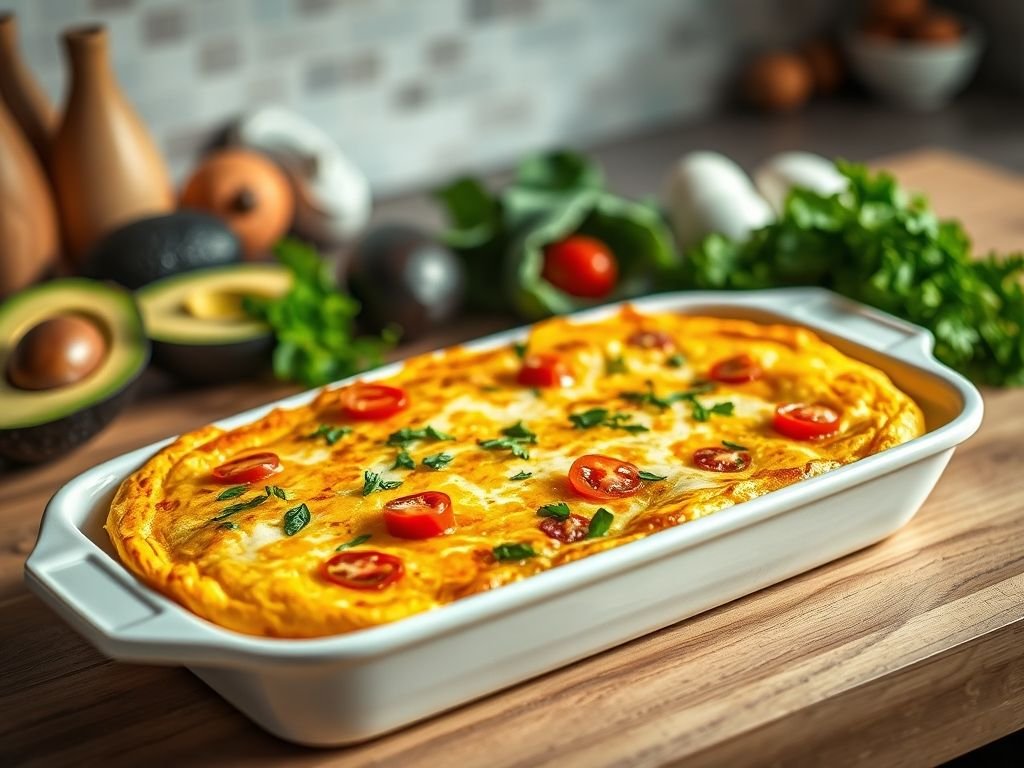Receita de omelete de forno low carb