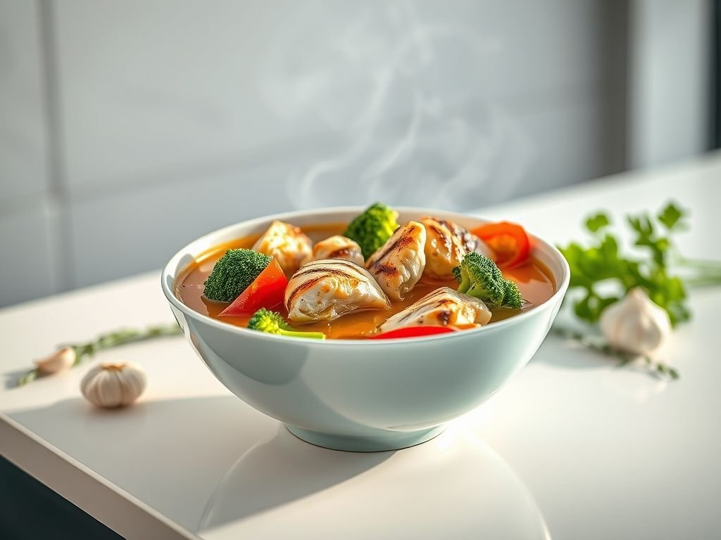 Sopa low carb com frango
