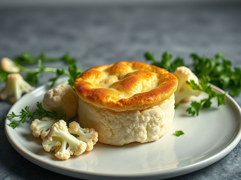 Suflê de couve flor low carb