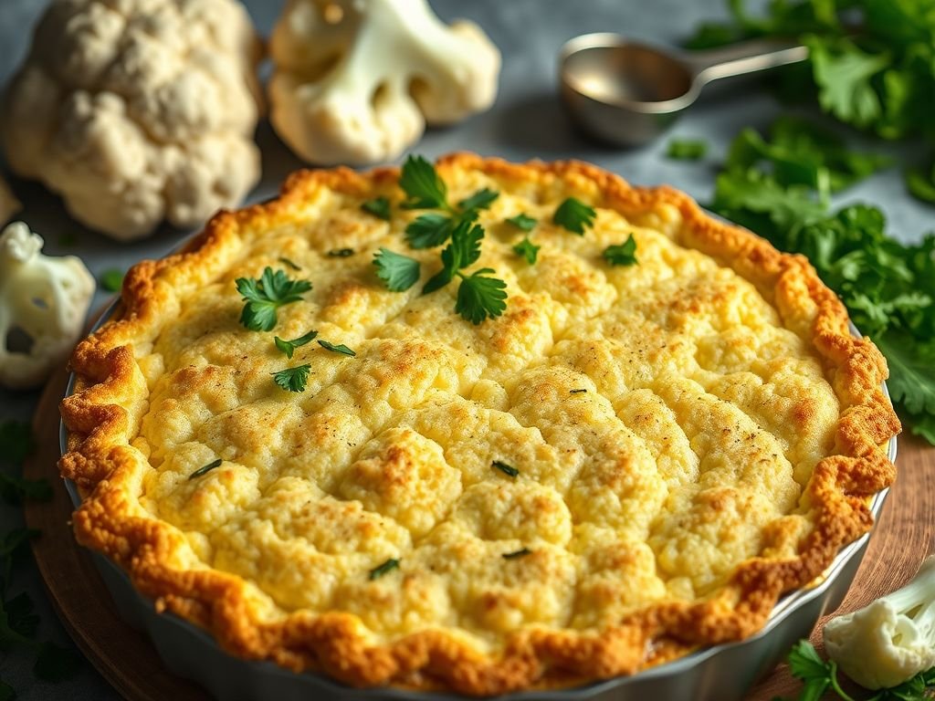 Torta de couve flor low carb