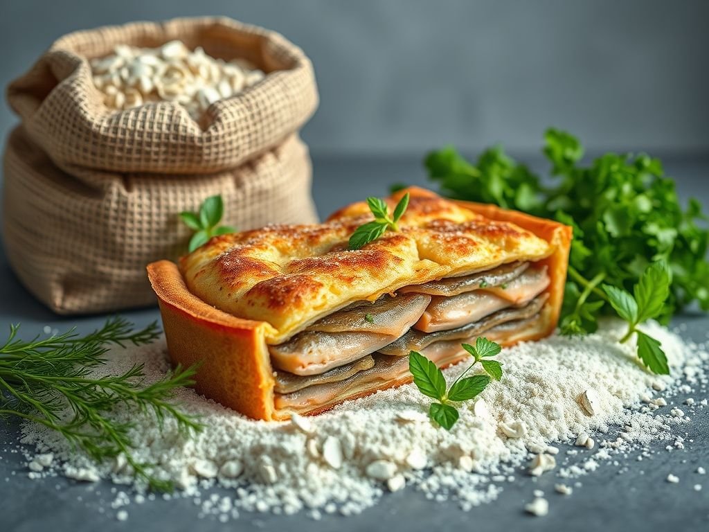 Torta de sardinha low carb com farinha de aveia