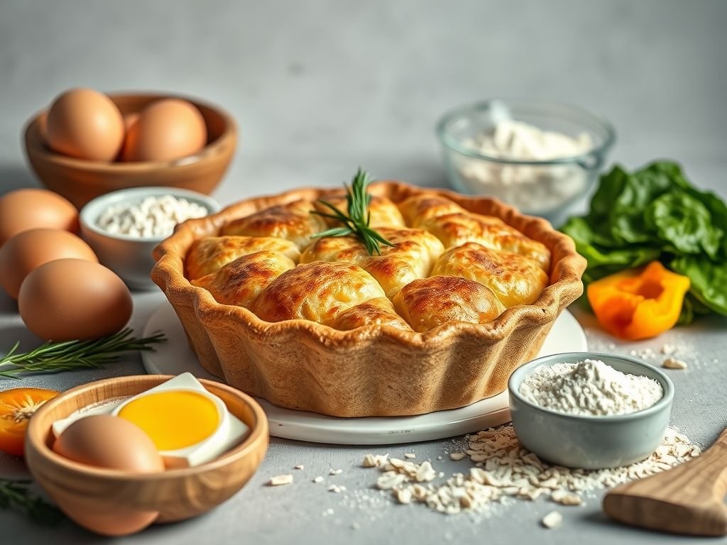 Torta salgada low carb com farinha de aveia