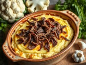 Escondidinho de Couve-Flor com Carne Seca Energético