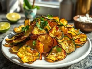 Chips de Abobrinha Crocantes com Sabor Tropical