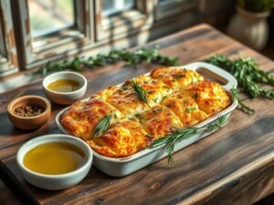 Queijo Crocante Assado com Ervas Aromáticas