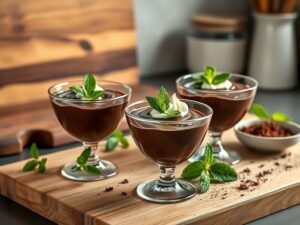 Mousse Energizante de Chocolate 70% com Creme de Leite
